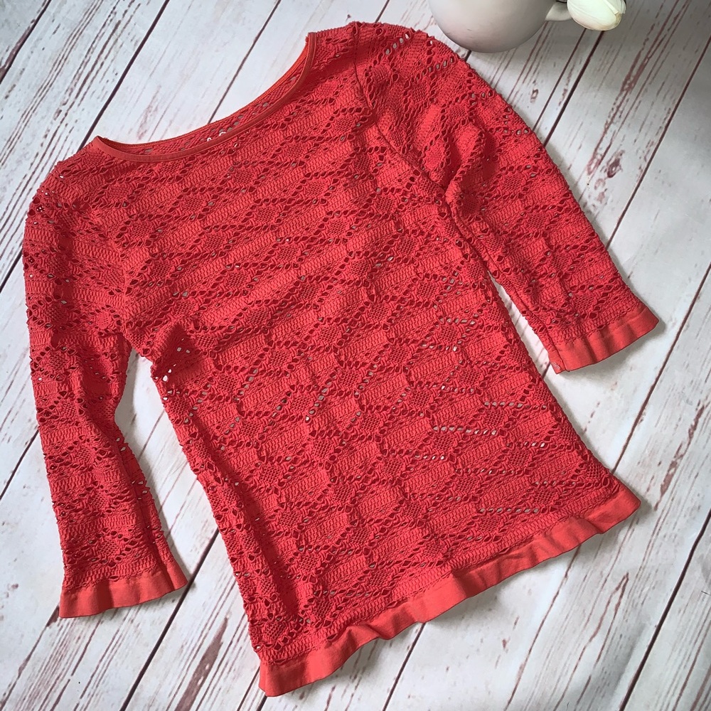 FREE PEOPLE SEAMLESS stretch eyelet shirt M/L